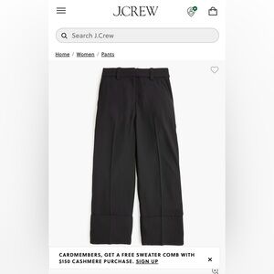 J. Crew Black Tailored Trousers